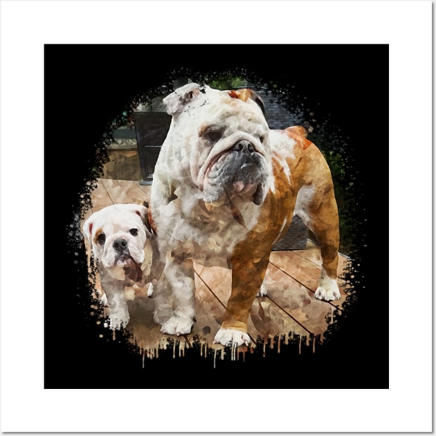 Bulldog Family Wall Art by Ginstore